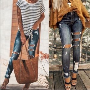 🔹Kancan skinny dark wash jeans